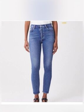 Agolde High-Rise Skinny Jeans in Blue Wash